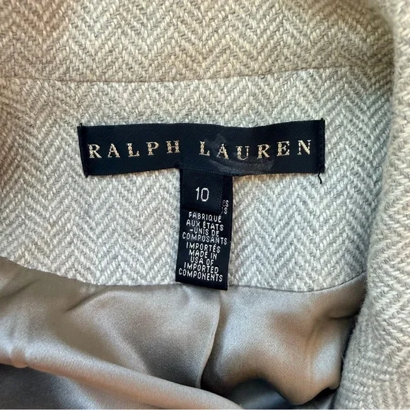 Ralph Lauren Black Label Grey Silk Wool Cashmere Blend Blazer Suede Trim | 10 - Picture 4 of 7